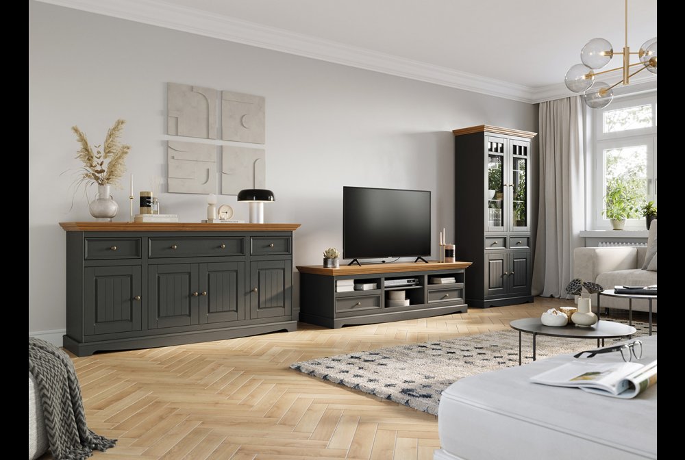 Belluno Elegante Graphite Massivholzmöbel