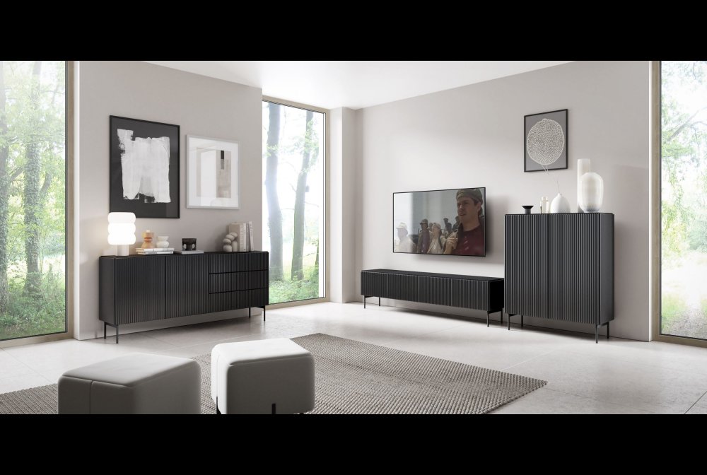 M-T Black living room