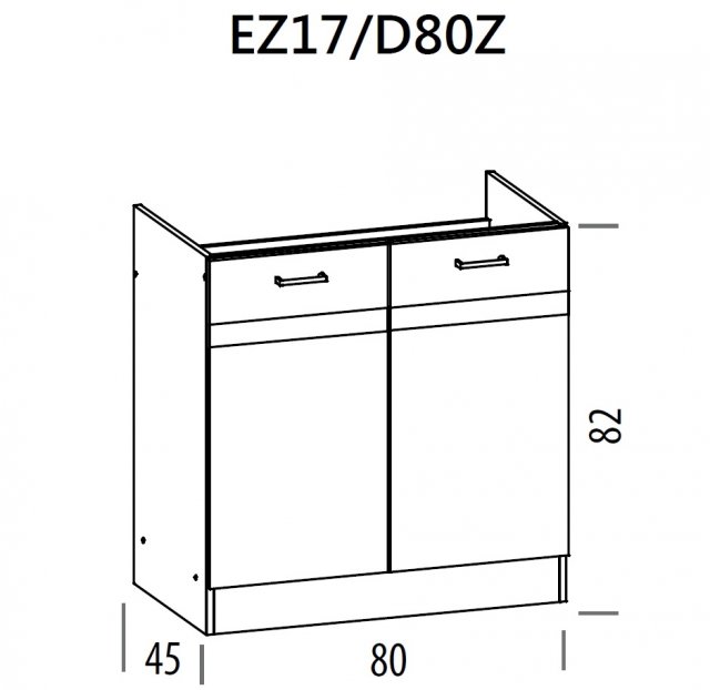 Eliza EZ17/D80Z 80 cm Sink base cabinet