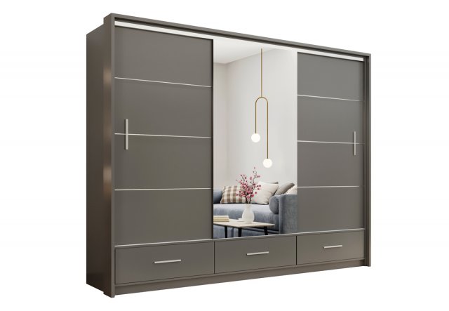 MARSYLIA 250 Sliding door wardrobe,Graphite matte
