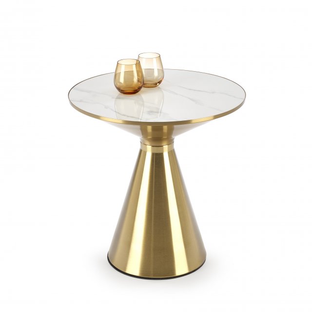 TRIBECA Round coffee table,white marble/gold