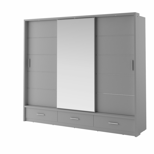 ArtiAR -01P Skapis ar bīdāmām durvīm ar apgaismojumu un spoguli 250cm