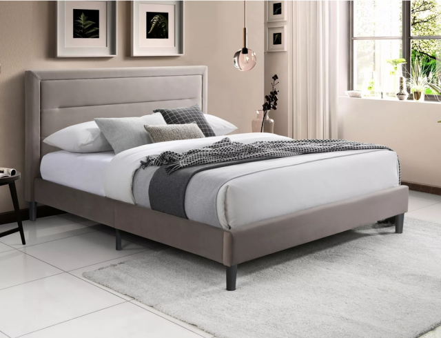 Malaga Velvet V160CBEC 160x200 Bed,Bluvel 40 Dark beige