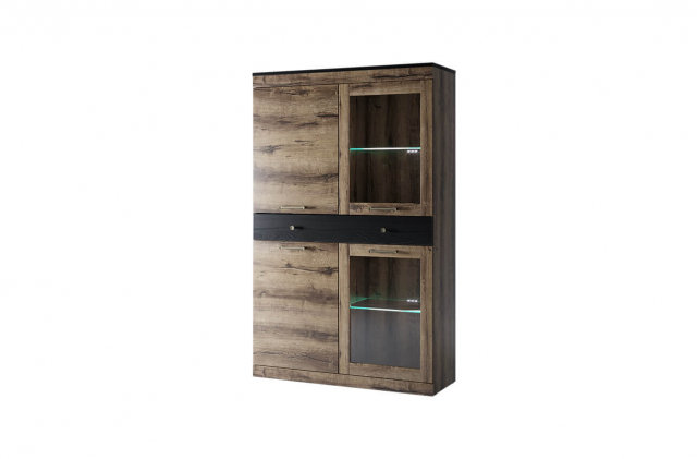 Jagger wit N 2d2w1s Glass-fronted cabinet