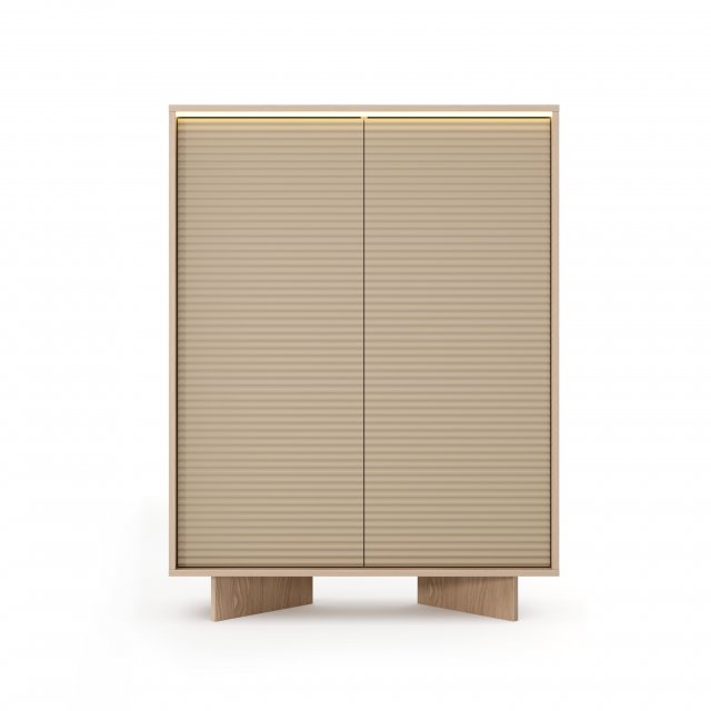 Style-Japandi A Chest with 2 doors and lighting