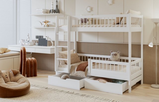 COEN II 90x200 Etagenbett für 2 Kinder mit Schubladen