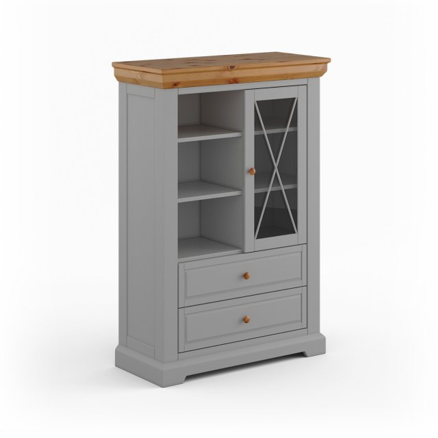 Marone Elite Grey/oak PLMEL04/S Glass-fronted cabinet