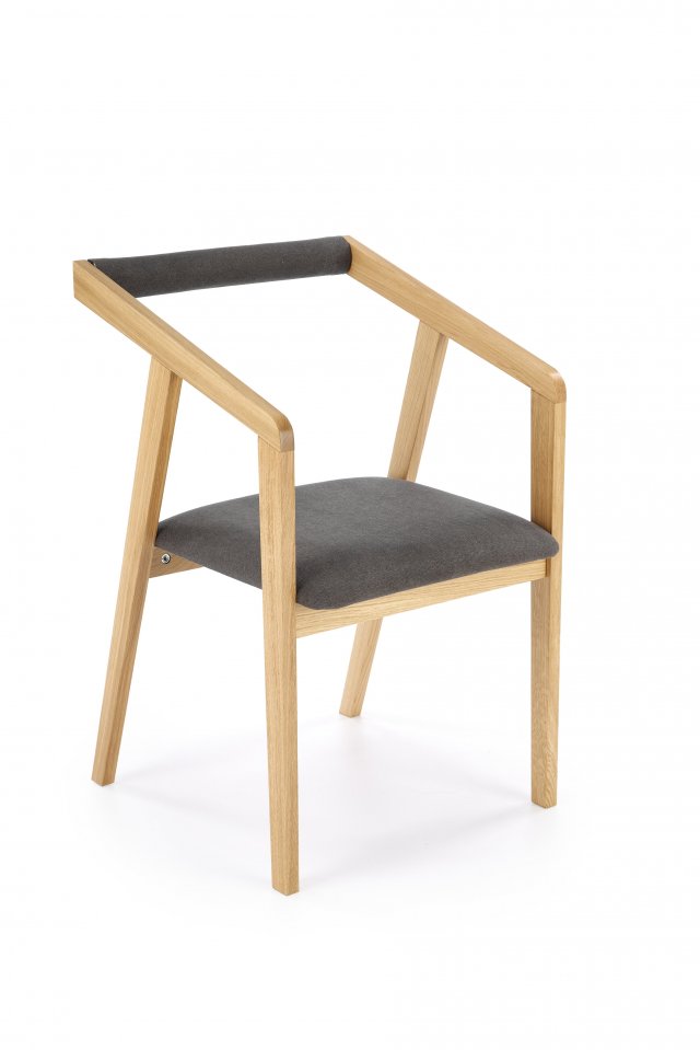 AZUL chair, color: natural oak, velvet - grey