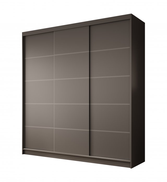 SW-GRE 200 cm Schwebetürenschrank,Schwarz matt