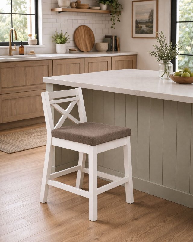 15063,LOW Bāra krēsls zems Balts Inari 23 Tumši bēšs