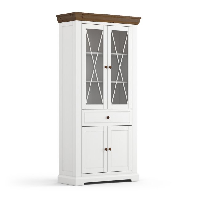 Marone Elite White/tabacco PLMEL02/T Glass-fronted cabinet