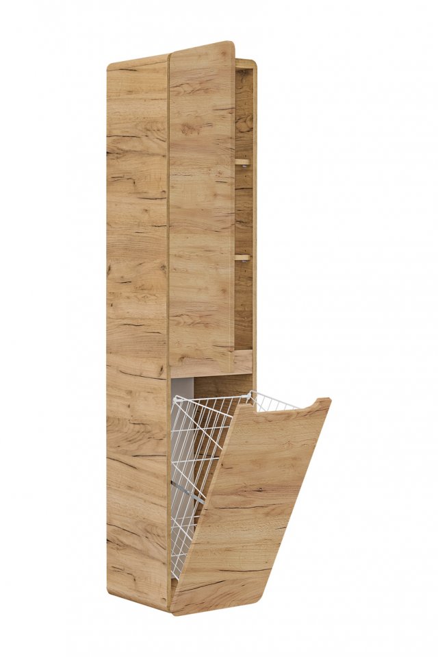 Abura-Craft 804 Tall bathroom cabinet with laundry basket
