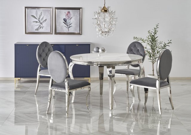 REGINALD Round table - white marble