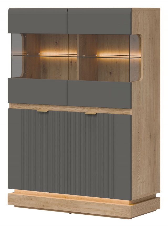 MILTON-ML 04 Vitrine,Cremona torro oak/grey matt