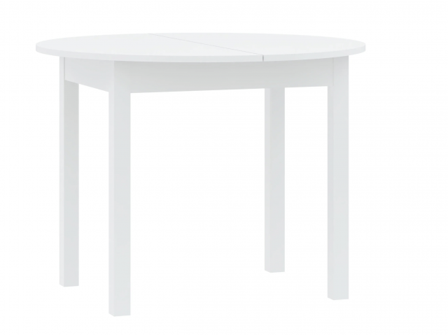 INTER W100-140/H76/D100 cm Rund Ausziehbarer Esstisch,Weiß