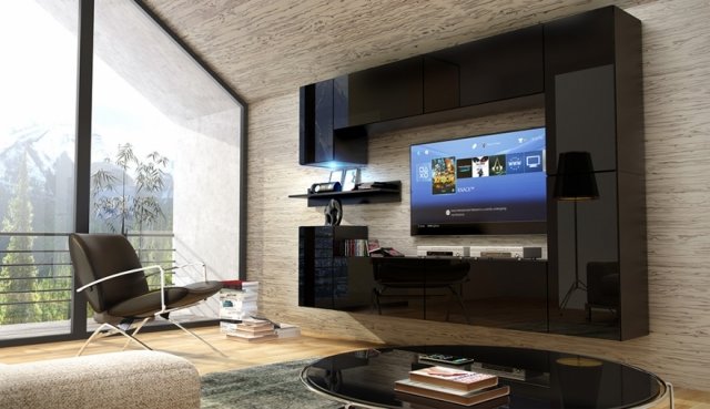 Sky Concept 13 Wall unit Black mat/black gloss