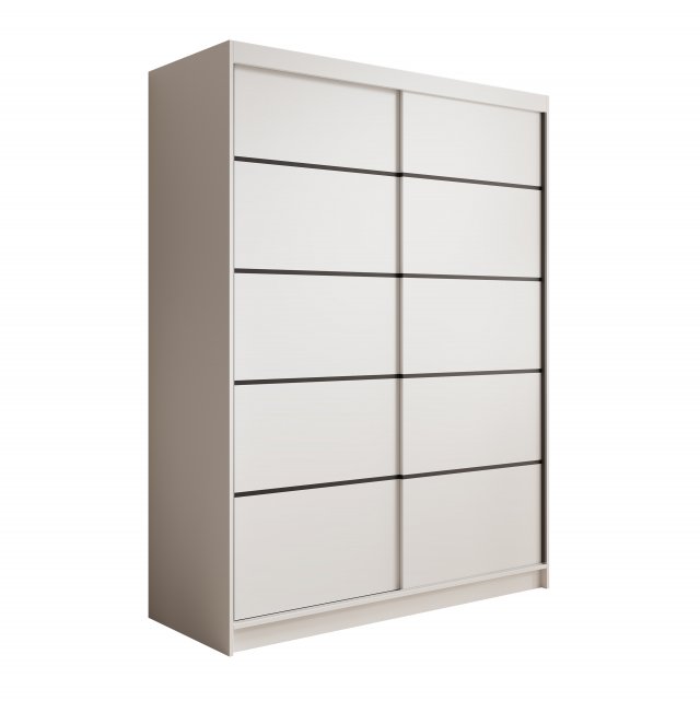 SW-CAL 150 cm Schwebetürenschrank,Weiß matt