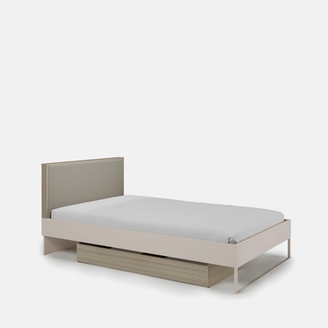 CHARLIE CH-25 120x200 Bed with drawer,beige desert sand/barista oak