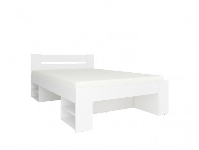 Nepo Plus LOZ3S+W140 Bed with wooden frame (White)