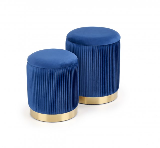 MONTY set of two stools: color: dark blue