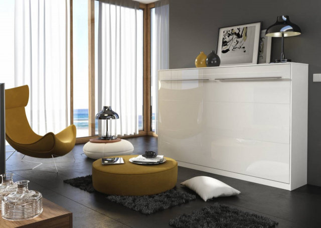 CP- 04 CONCEPT PRO 140x200 Horizontālā Gulta (Balts glancēts)