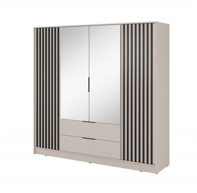 NELLY 4D+LUS Skapis (cashmere/black lamellas)
