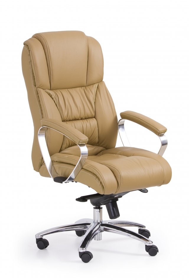FOSTER Natural leather office chair brown