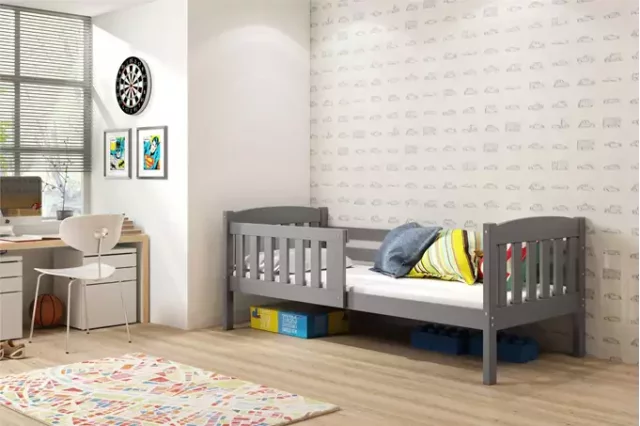 Cubus 1 Bed with mattress 200x90 graphite (Without drawer and mattress)