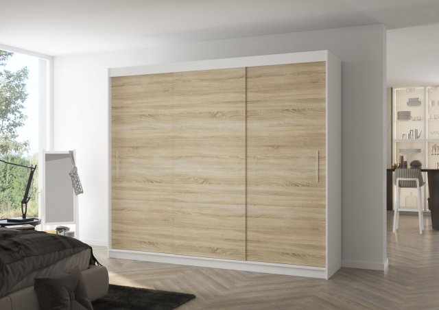 Antos 250 White/sonoma Wardrobe with sliding doors
