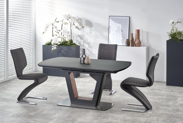 V-CH-BILOTTI- ST (160x200) Extendable dining table Anthracite matt/walnut