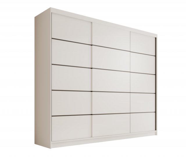 SW-AND-250 cm -WW Schwebetürenschrank,Weiß matt