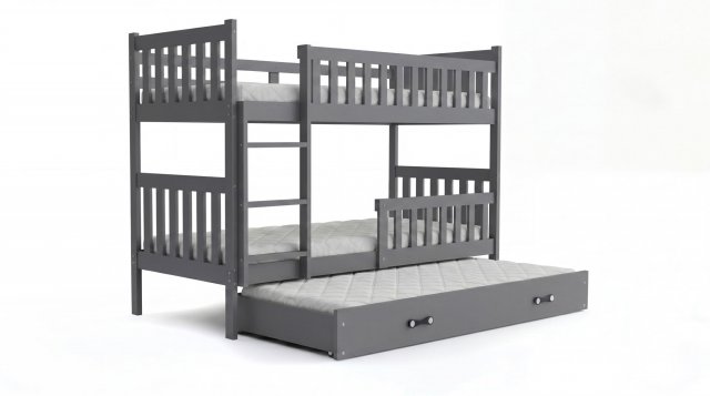 Cubus 3 Трехместная двухъярусная кровать с матрасами 190x90 графит