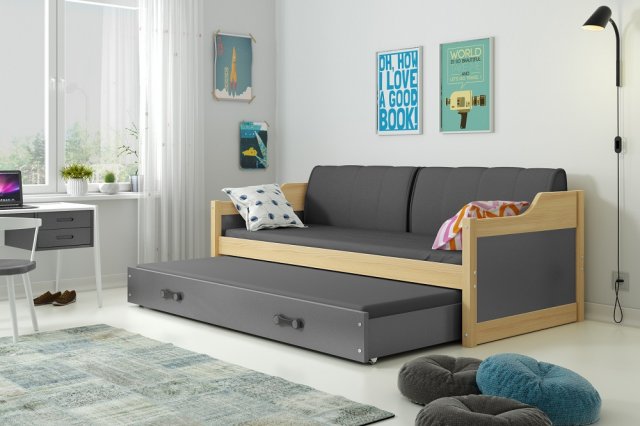 David II 200x90 Twin bed with mattress pine