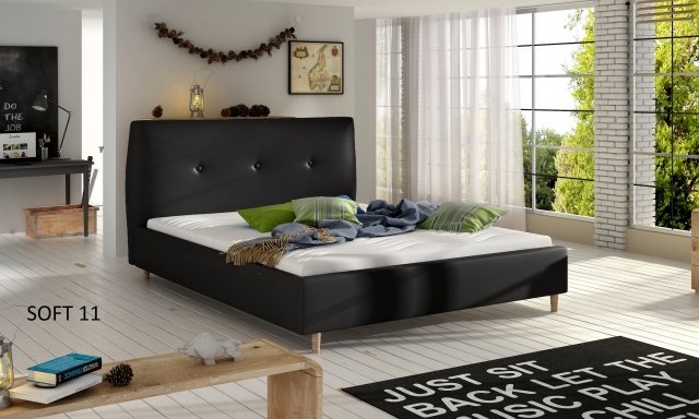 ANG_01 (SOFT11) 140x200 Bed Black
