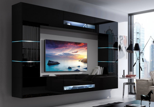 Sky Concept 63 Wall unit Black mat/black gloss 63- 63/HG/B/1-1A