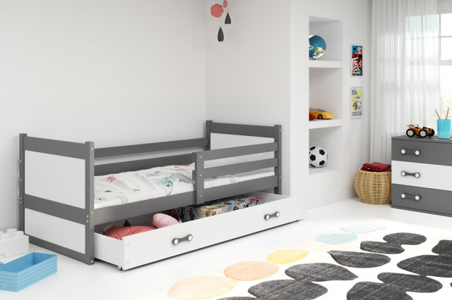 Riko I 190x90 Bed with a mattress Graphite