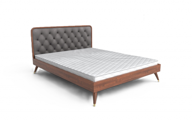 27981,LOZ 140 Bett (grau/walnuss)