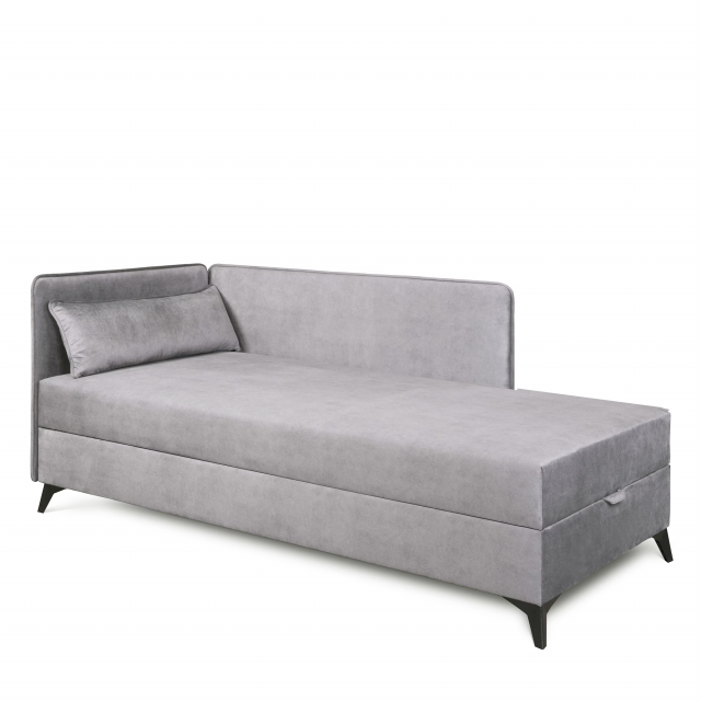 Zetta Bed with mattress (Zetta velvet 302 grey)