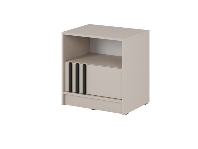 NELLY S51 Naktsskapītis (cashmere/black lamellas)