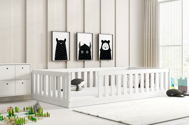 Montessori Bed with mattress 190x90 White