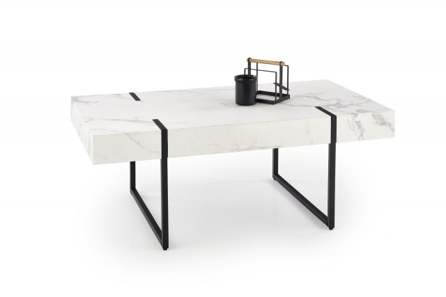 BLANCA Coffee table white marble/black