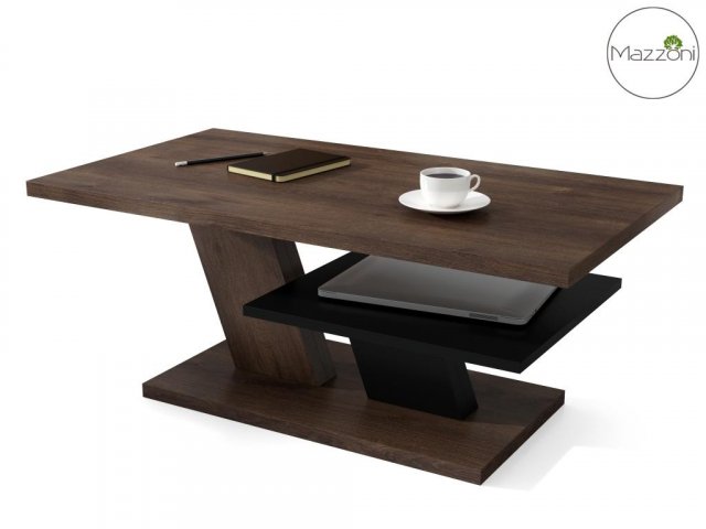 CLIFF law Журнальный столик с полкой,коричневый дуб/черный
