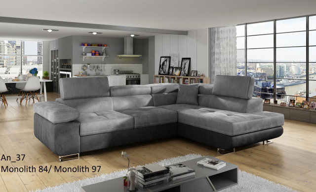 AN-00 Corner sofa right (Monolith)