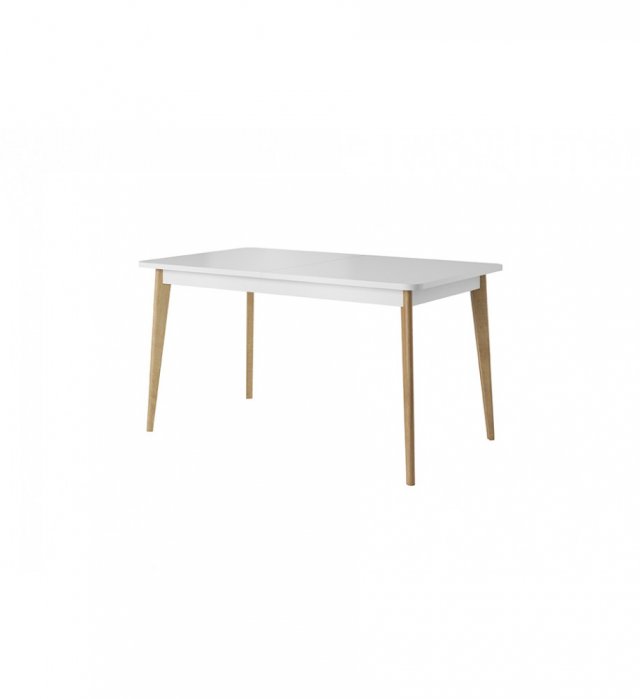 Primo PST140 Extendable dining table White mat/oak riviera