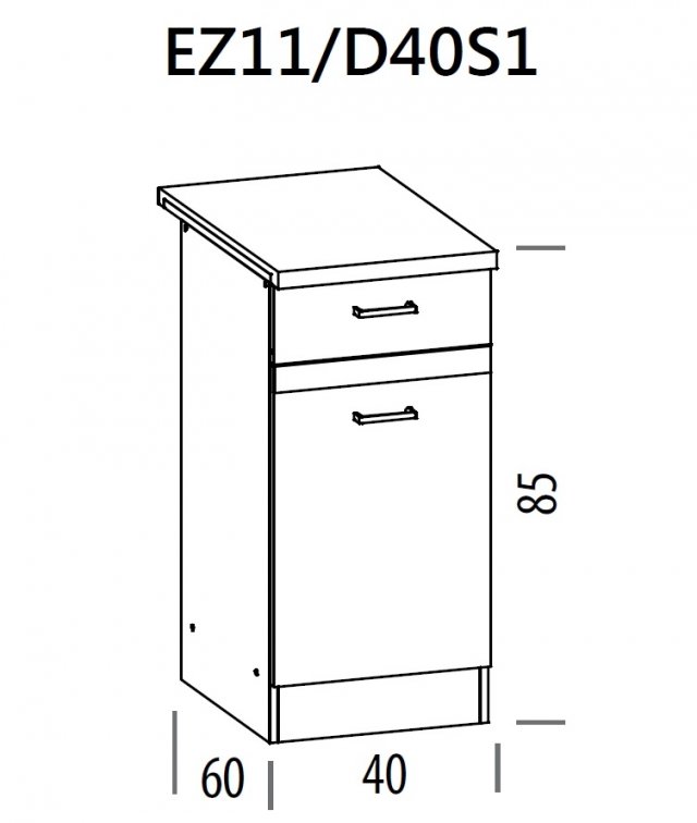 Eliza EZ11/D40S1 L/P 40 cm Base cabinet