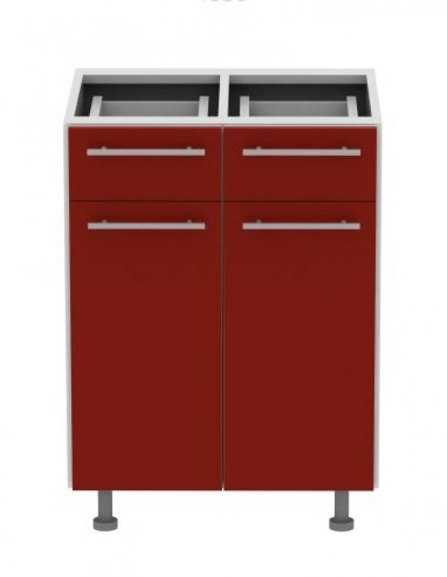Standard D2D2S60 60 cm Akrila glancēts Grīdas skapītis