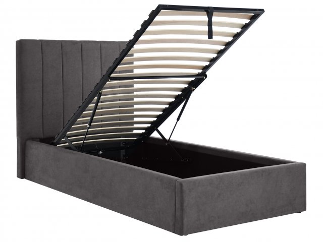 Taslan 90x200 Gulta ar veļas kasti (pelēks)