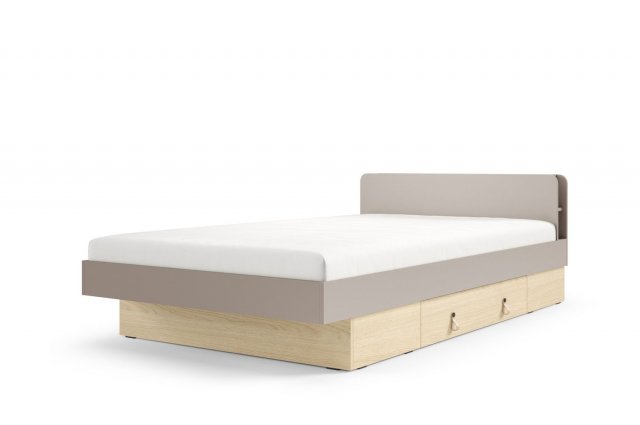 Solerno SA19 L/R Porcini,120x200 Bett mit 1 Schublade