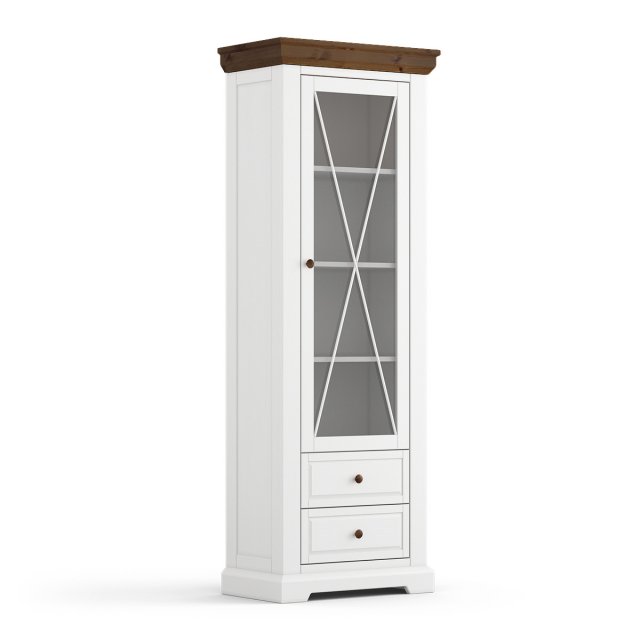 Marone Elite White/tabacco PLMEL01/T Standvitrine Weiß/tabacco