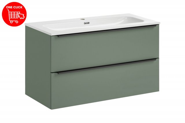 Sombra green Badmöbel-Set 100cm mit FLY Waschtisch